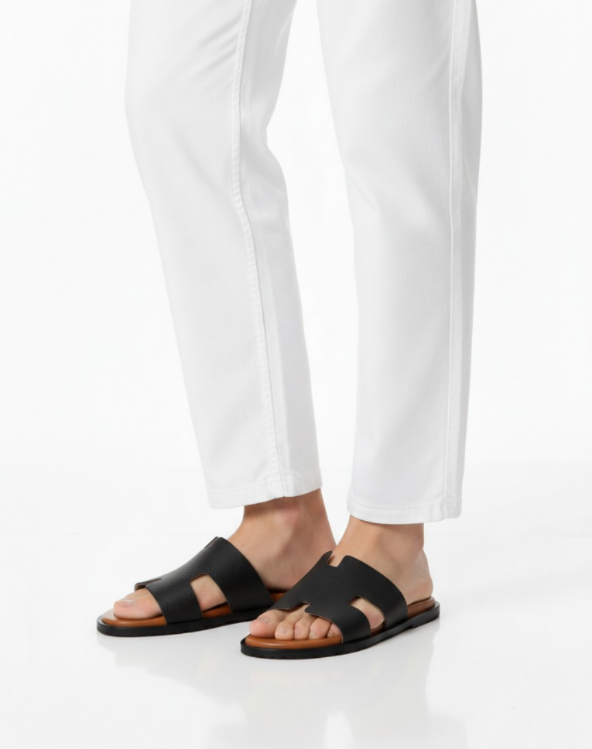 Men's Classic H Sandles (Textured Black)