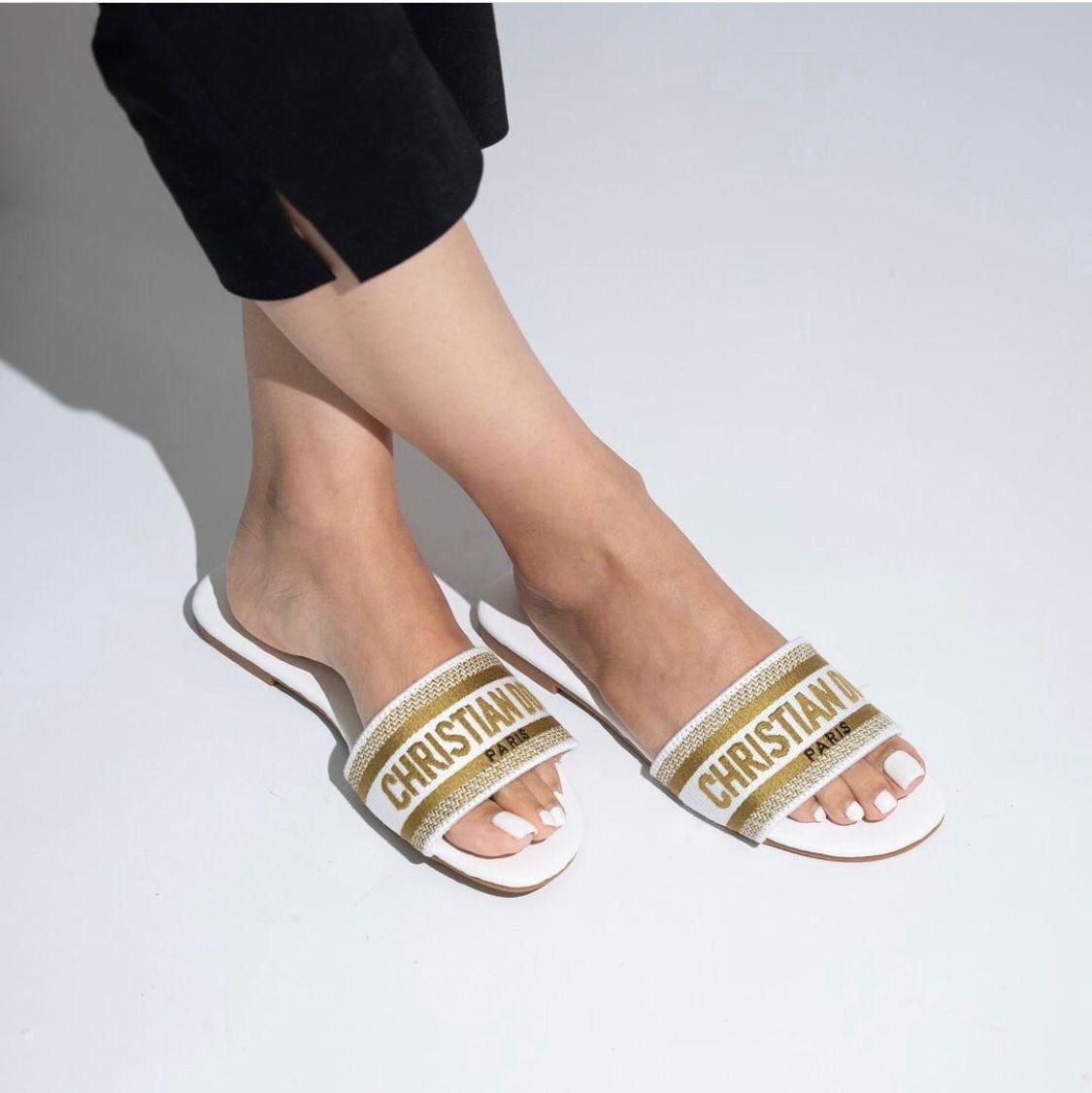 CD Embroidered Flats