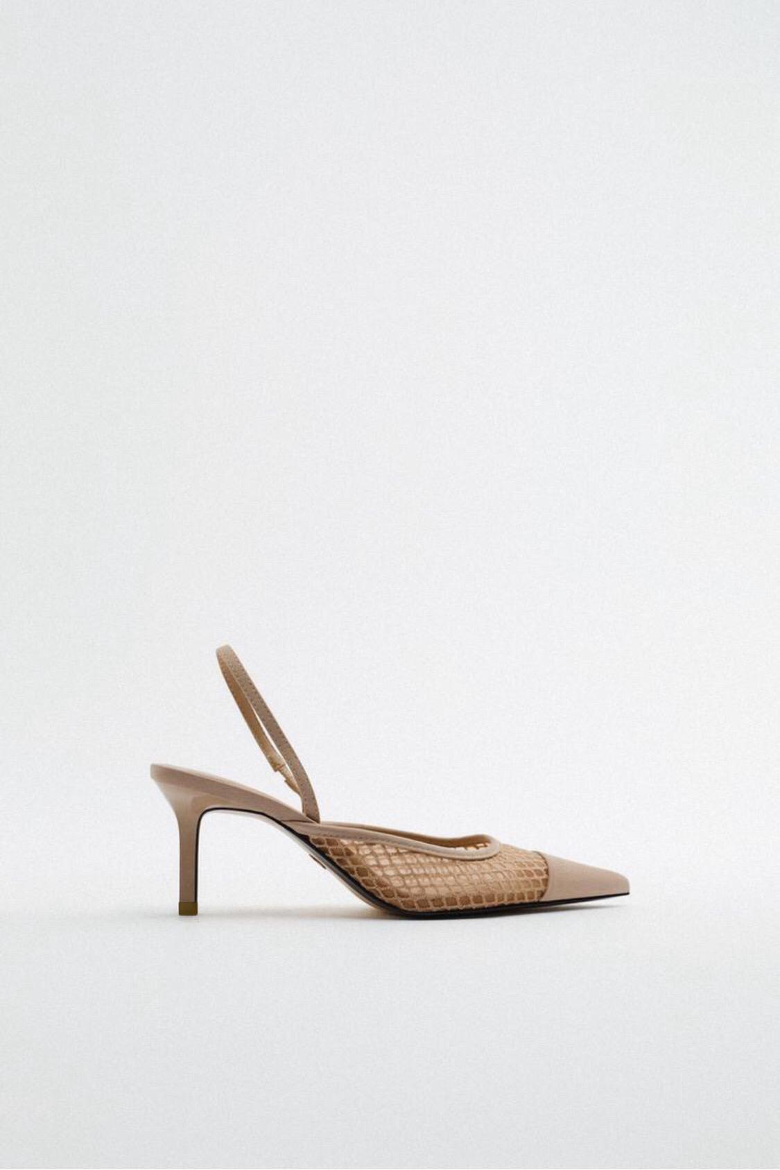 Beige Point-Pump Heels