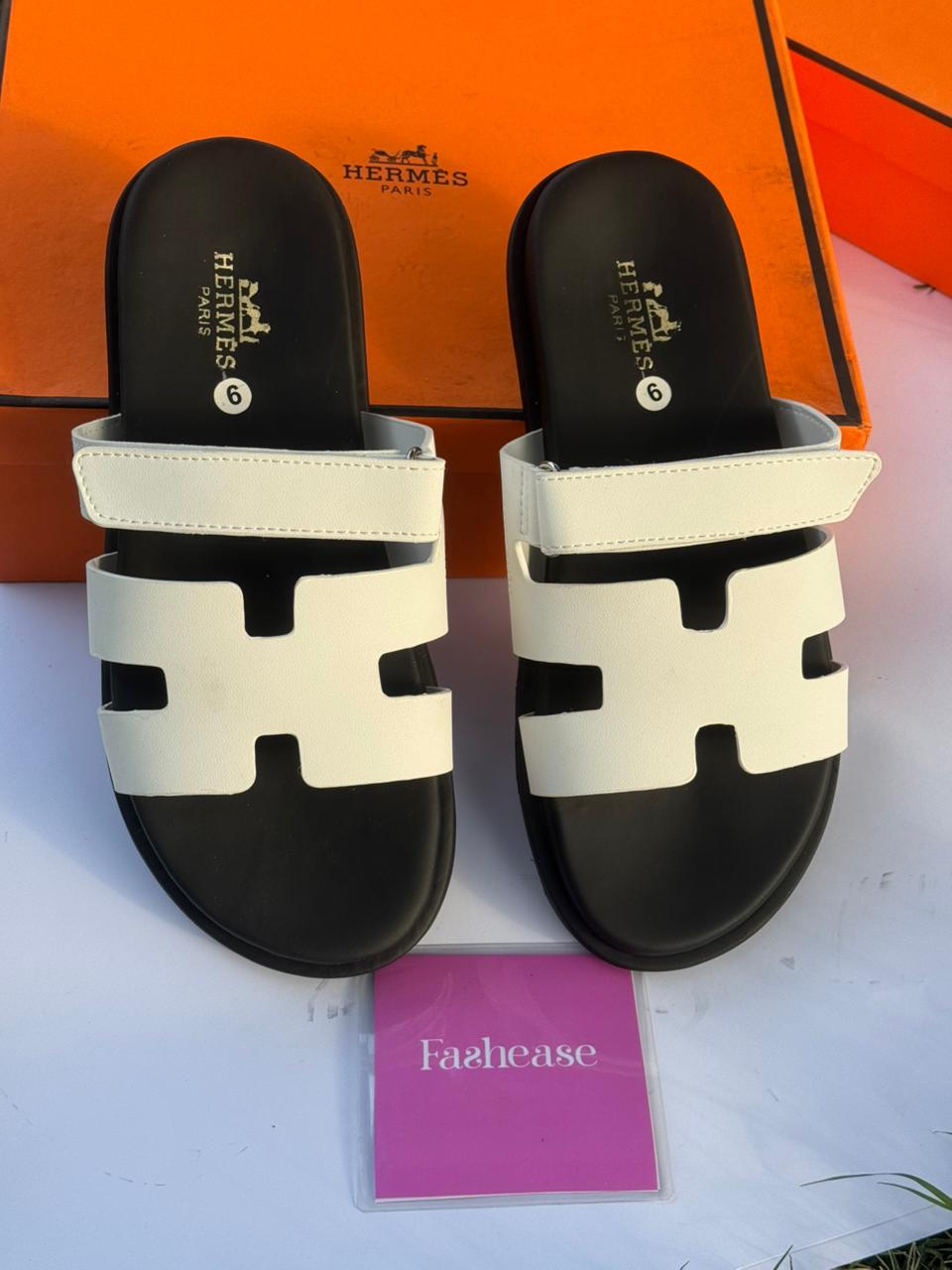 Men’s Exclusive Contour Leather Sandals White