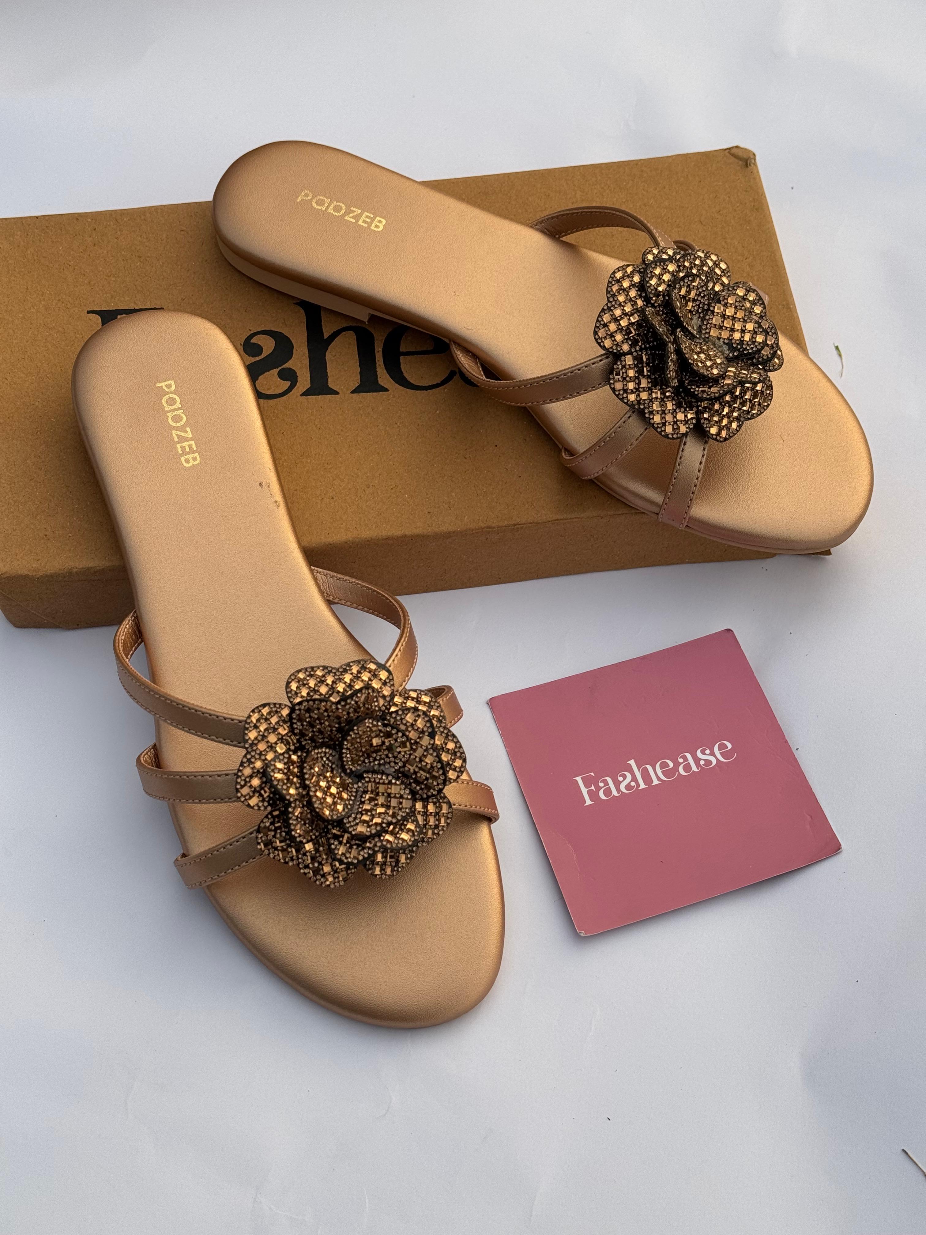 Gold Sia Bloom Flats
