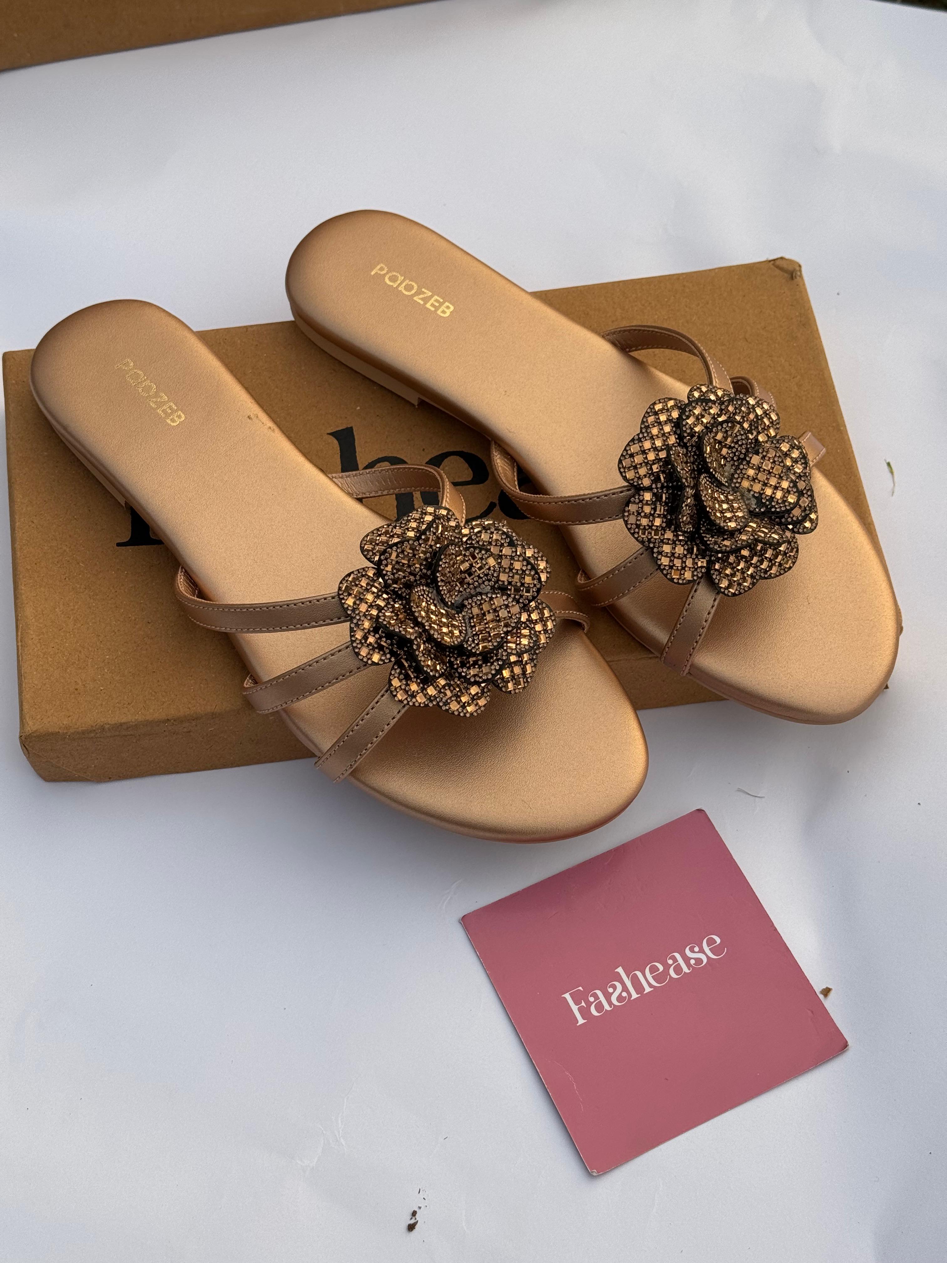 Gold Sia Bloom Flats