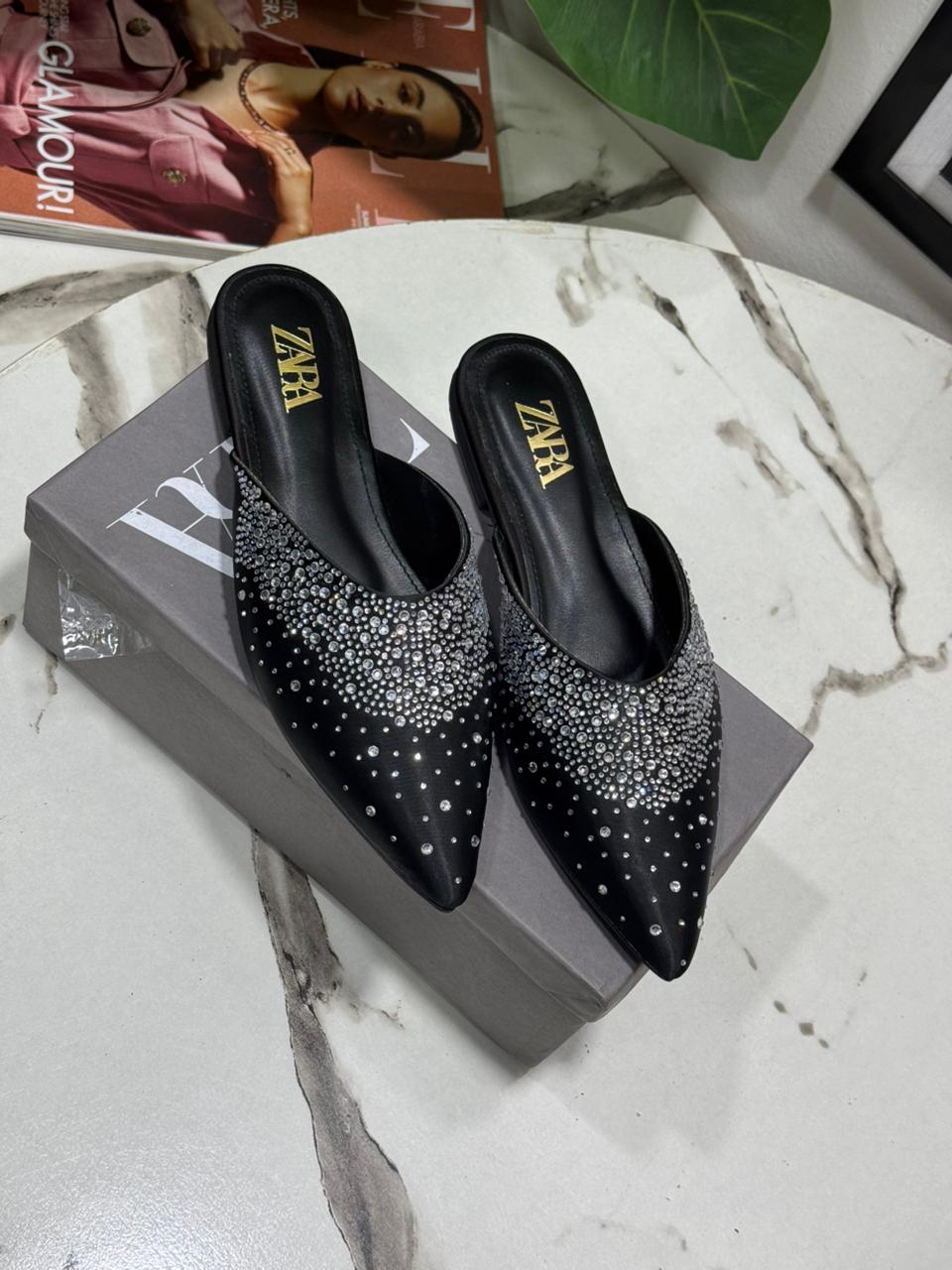 ZR Rhinestone Mules