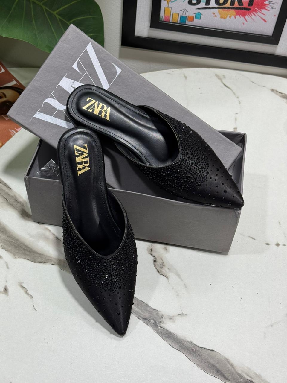 ZR Rhinestone Mules