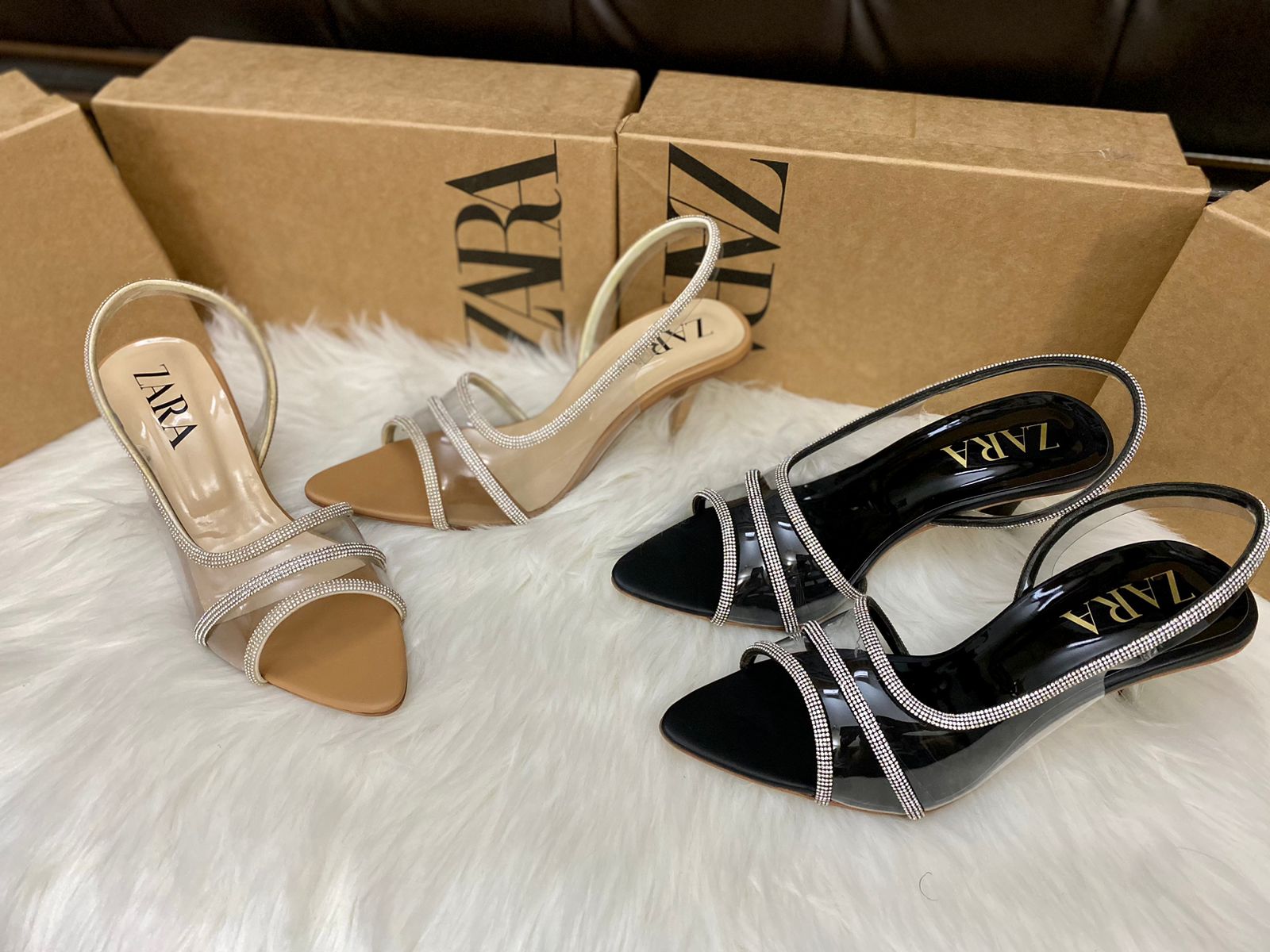 ZARA VINYL EMBELLISHED Heels