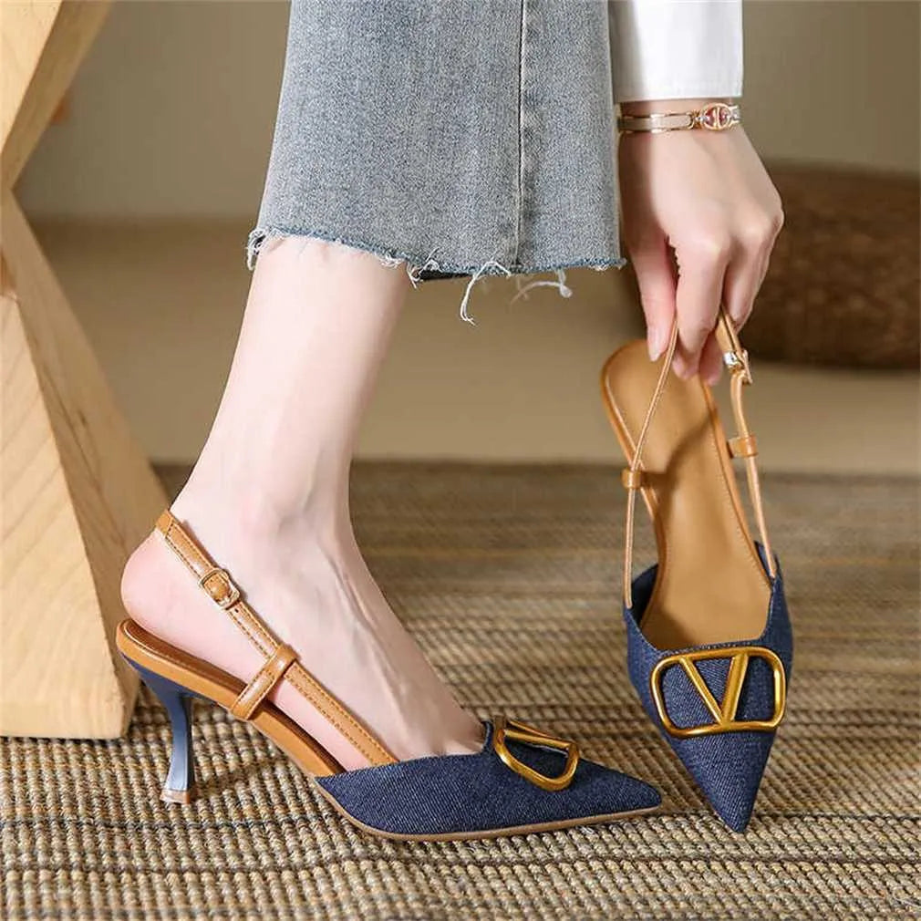 Denim V Heels