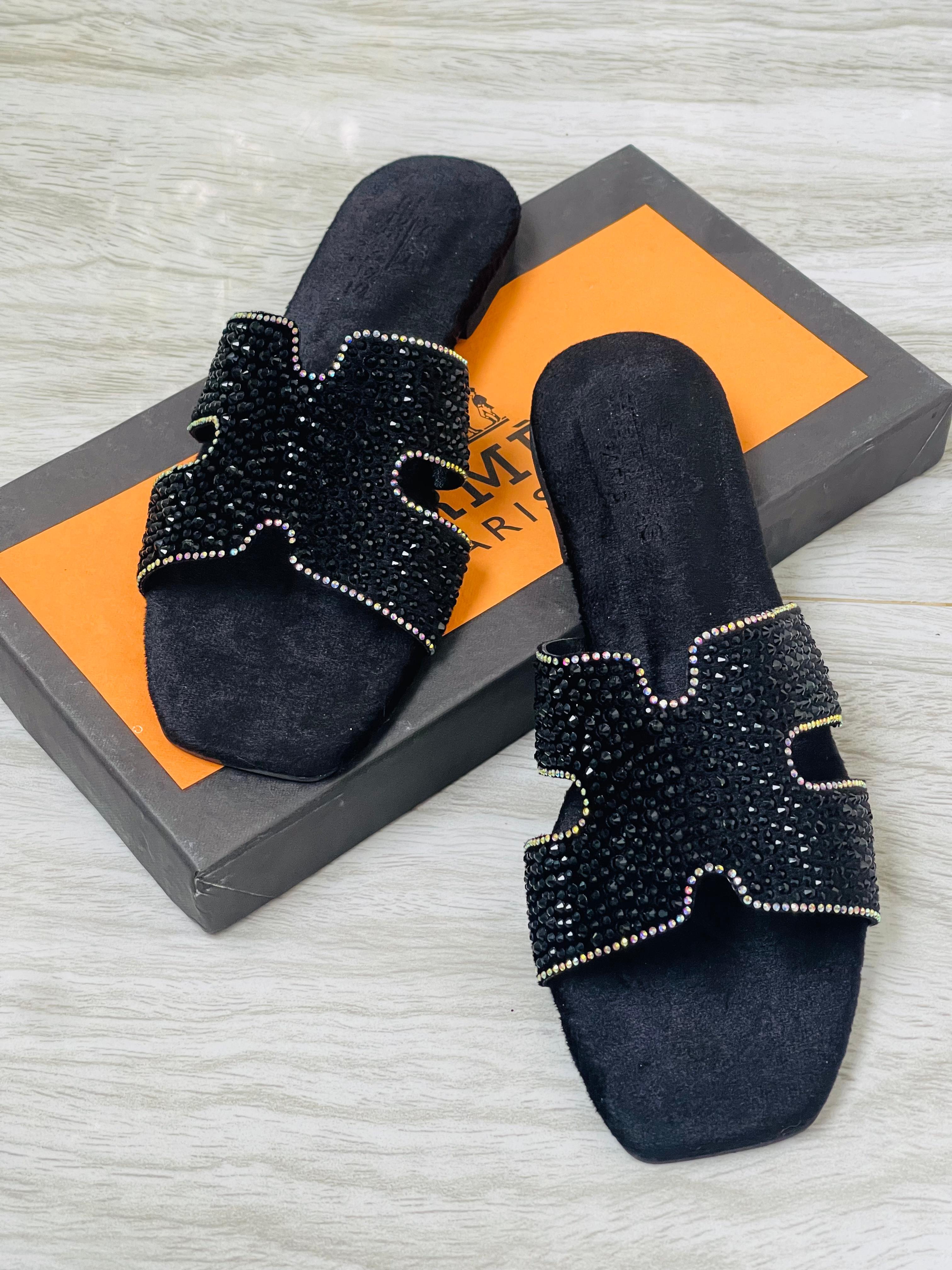Rhinestone Hermes Flats