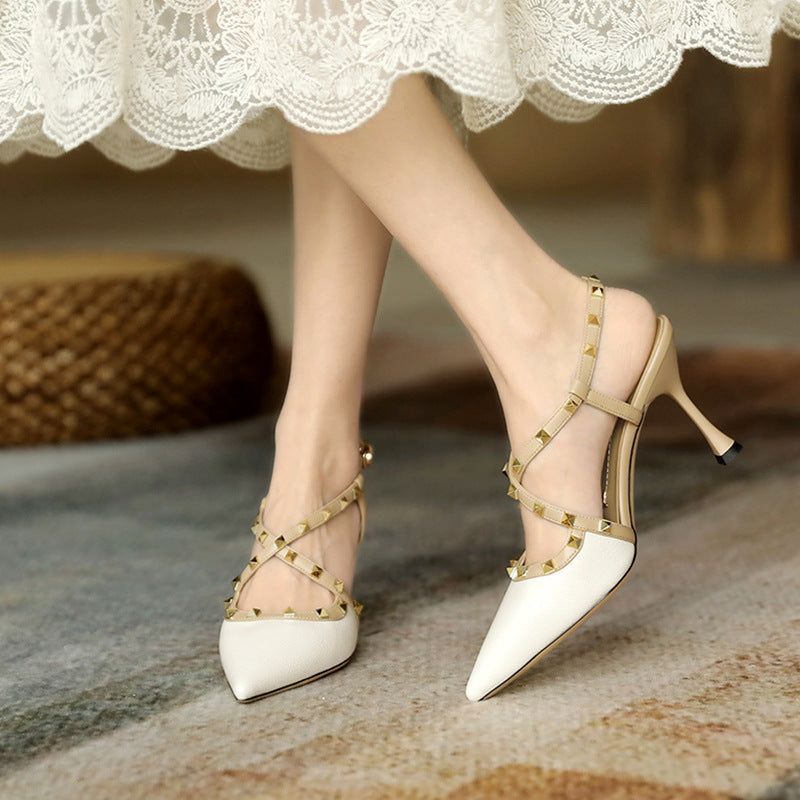 Cross Strap V Heels