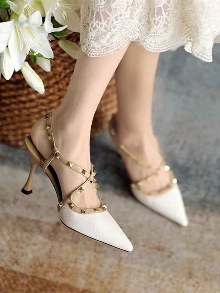 Cross Strap V Heels