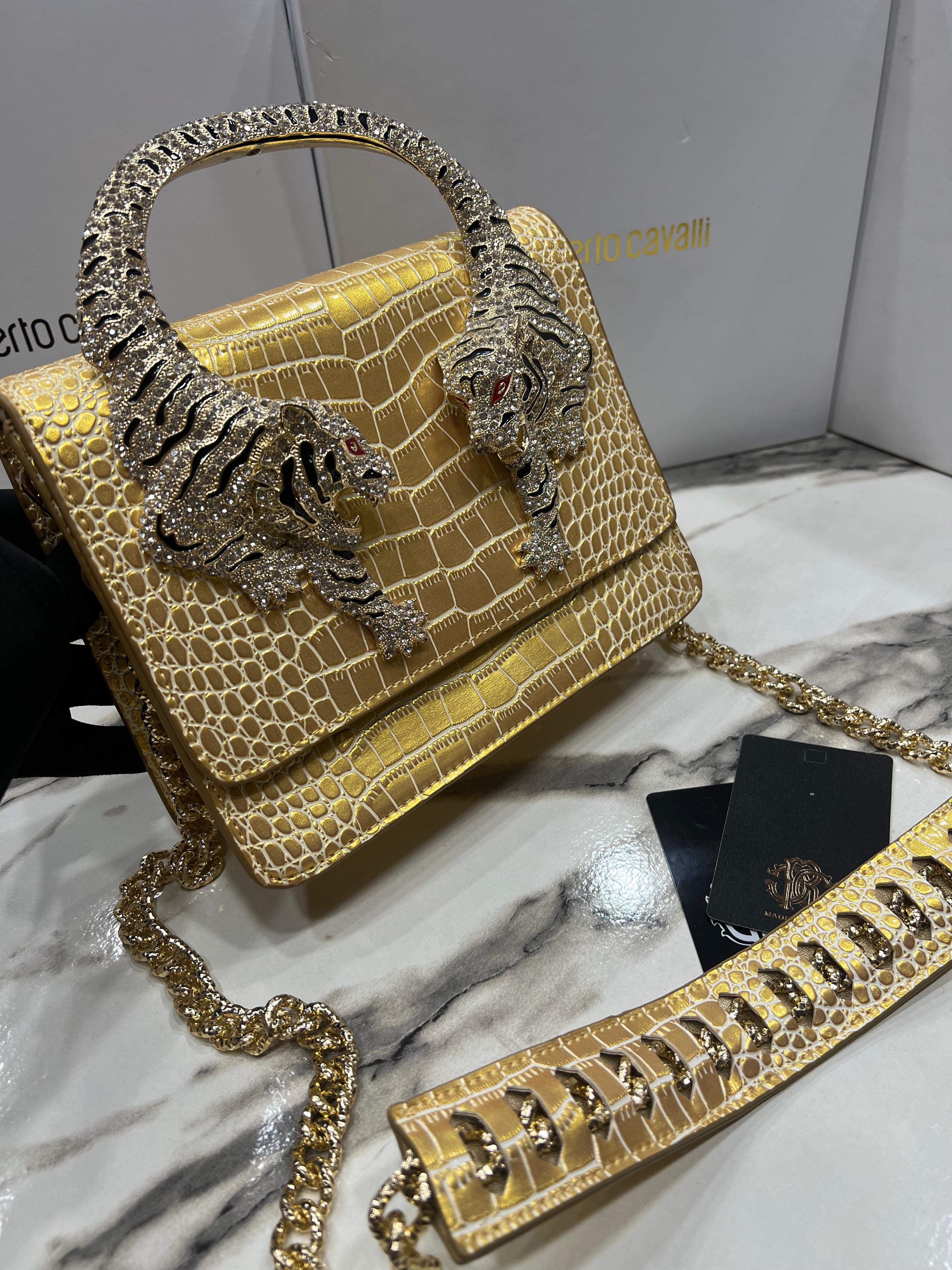 Roberto Cavali Tiger Handle Bag
