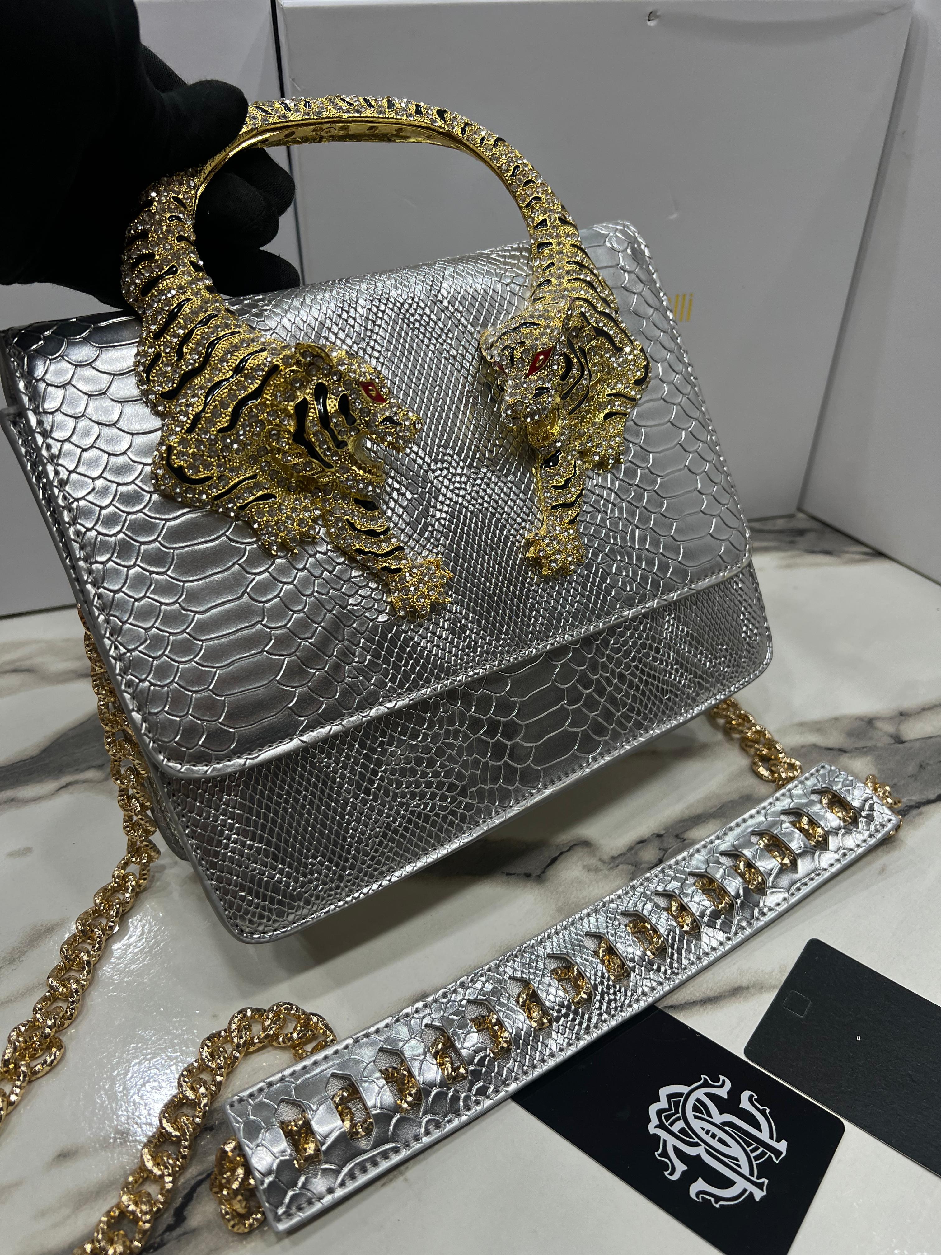 Roberto Cavali Tiger Handle Bag