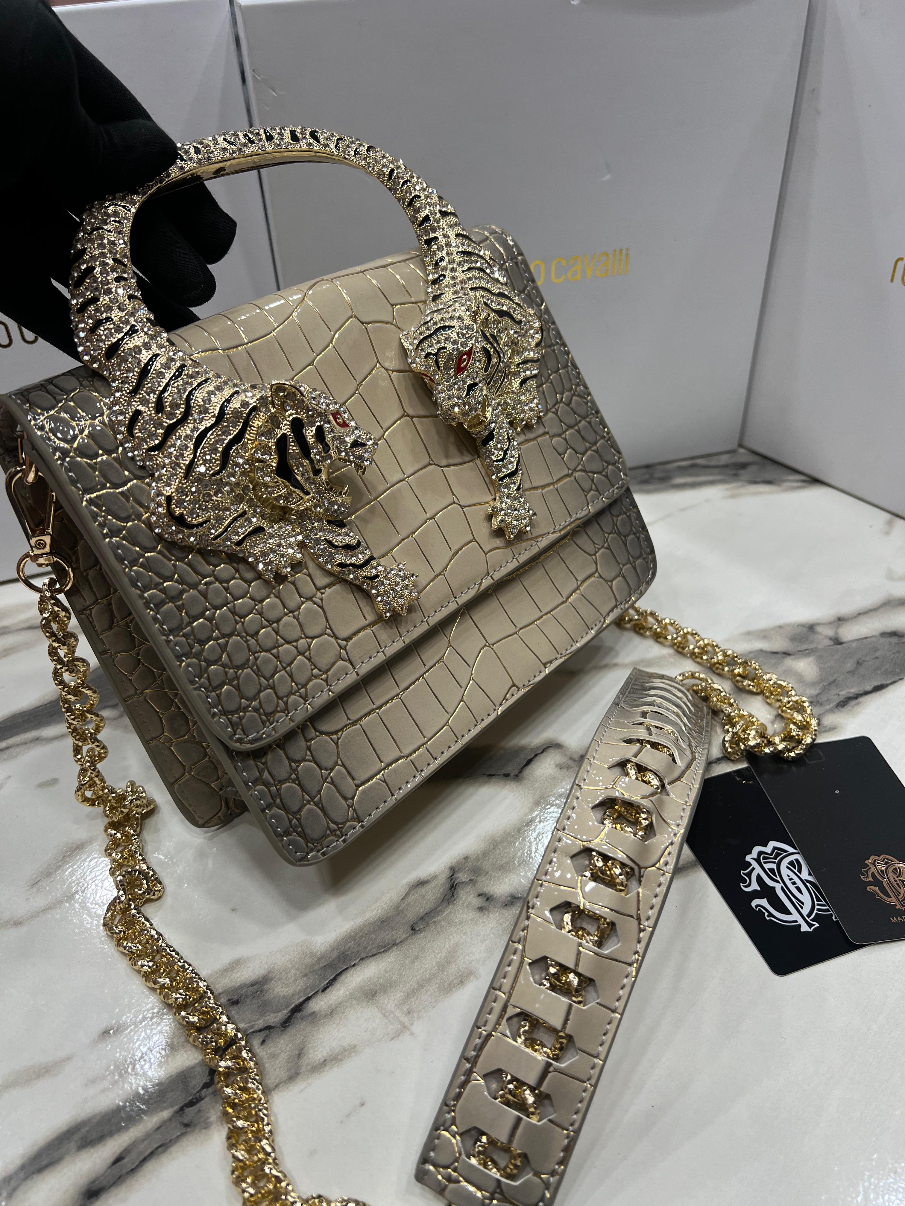 Roberto Cavali Tiger Handle Bag
