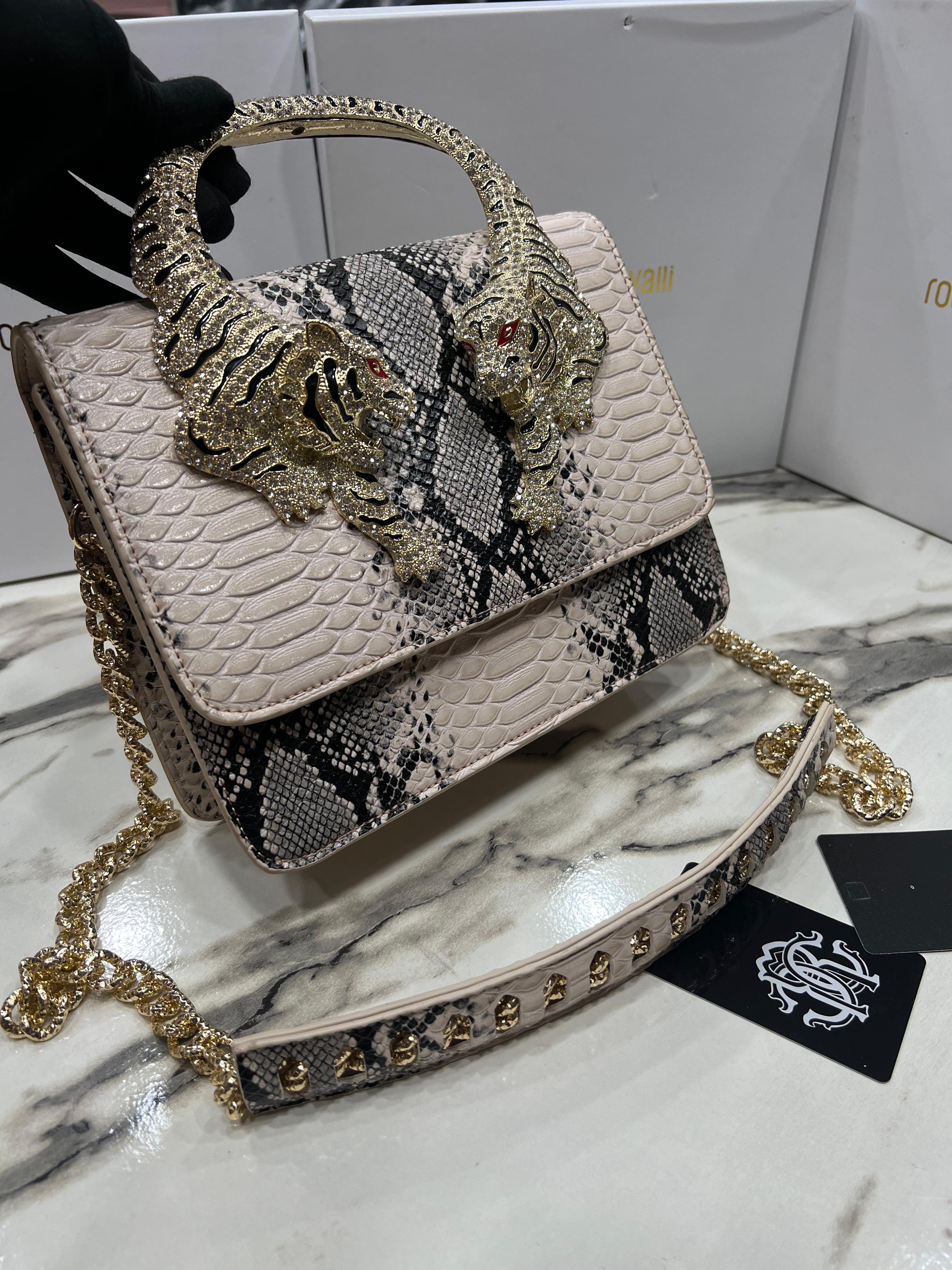 Roberto Cavali Tiger Handle Bag