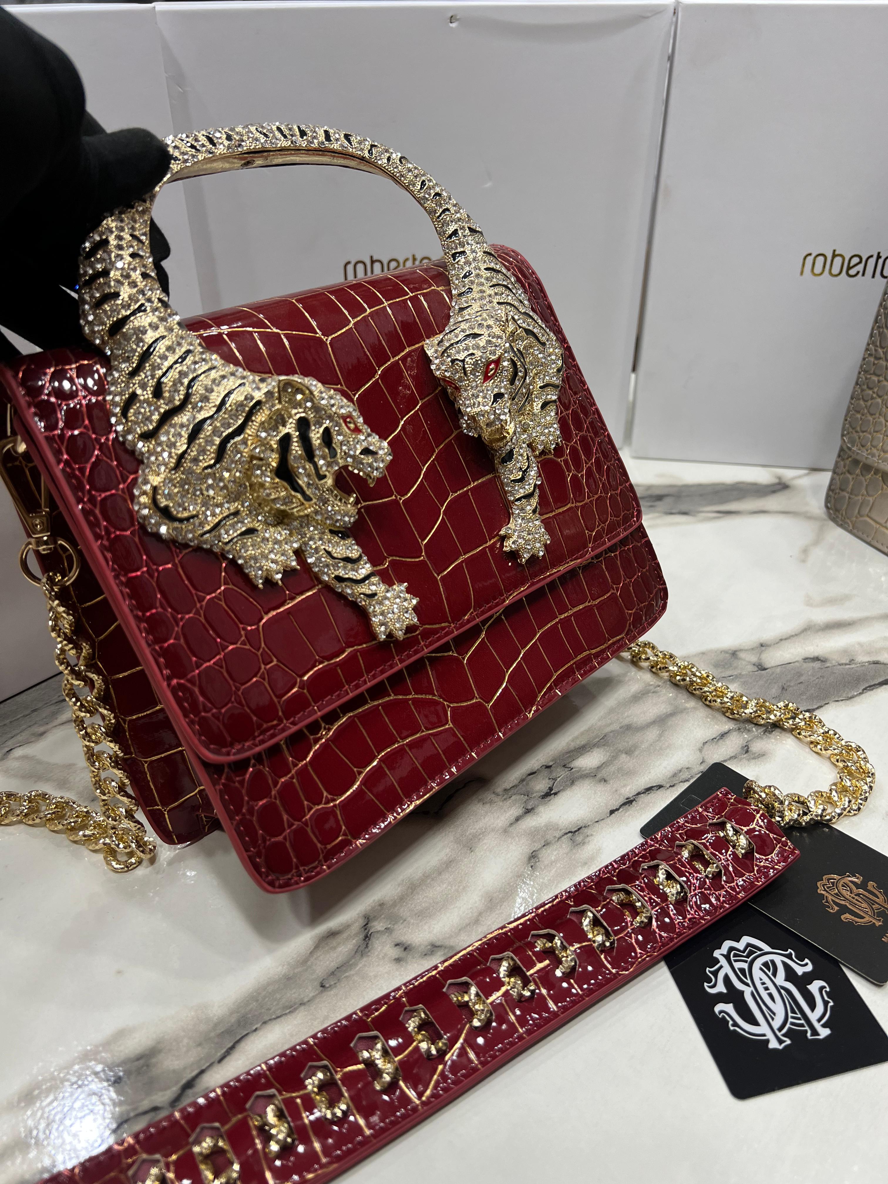 Roberto Cavali Tiger Handle Bag