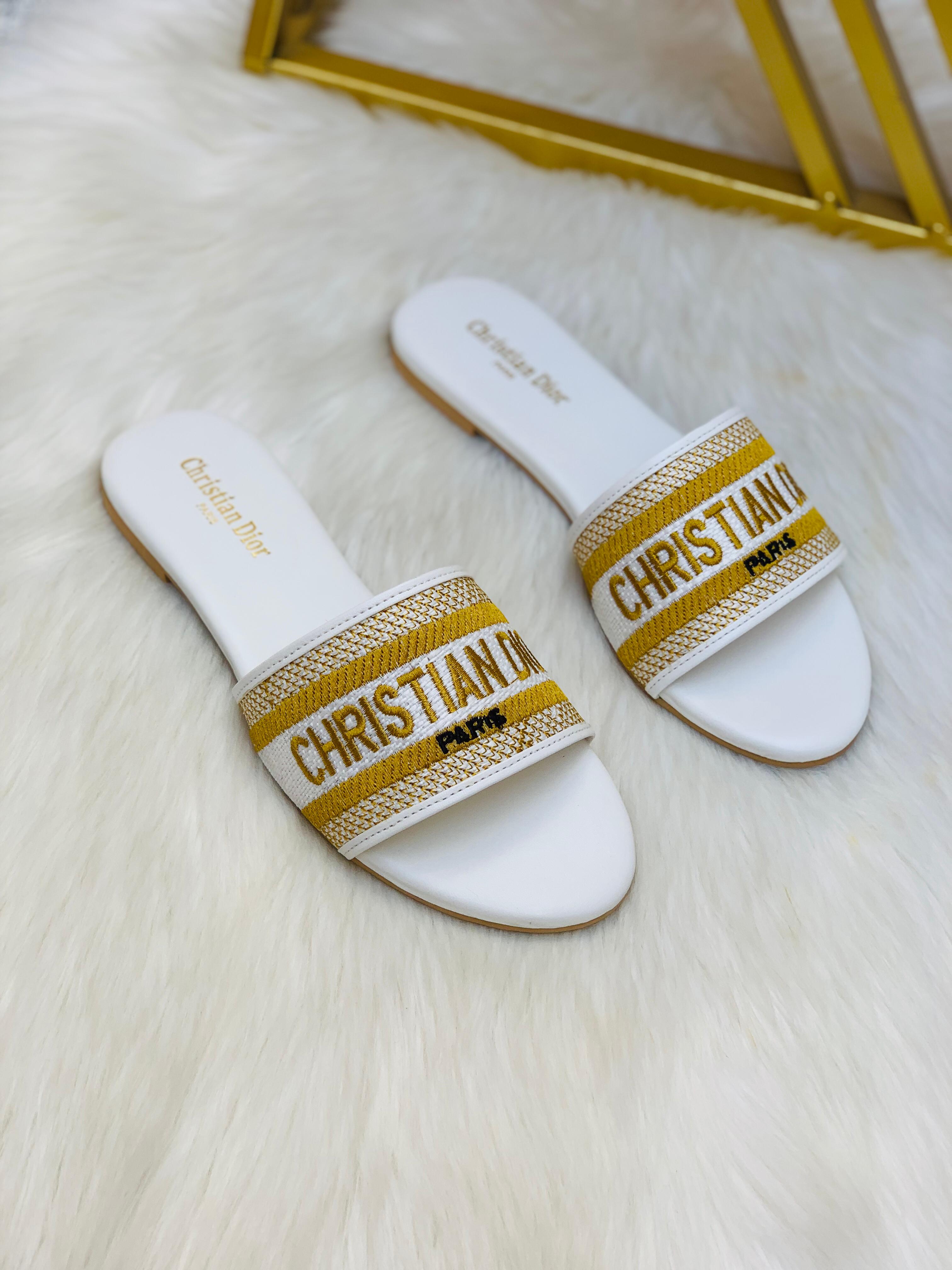 CD Embroidered Flats