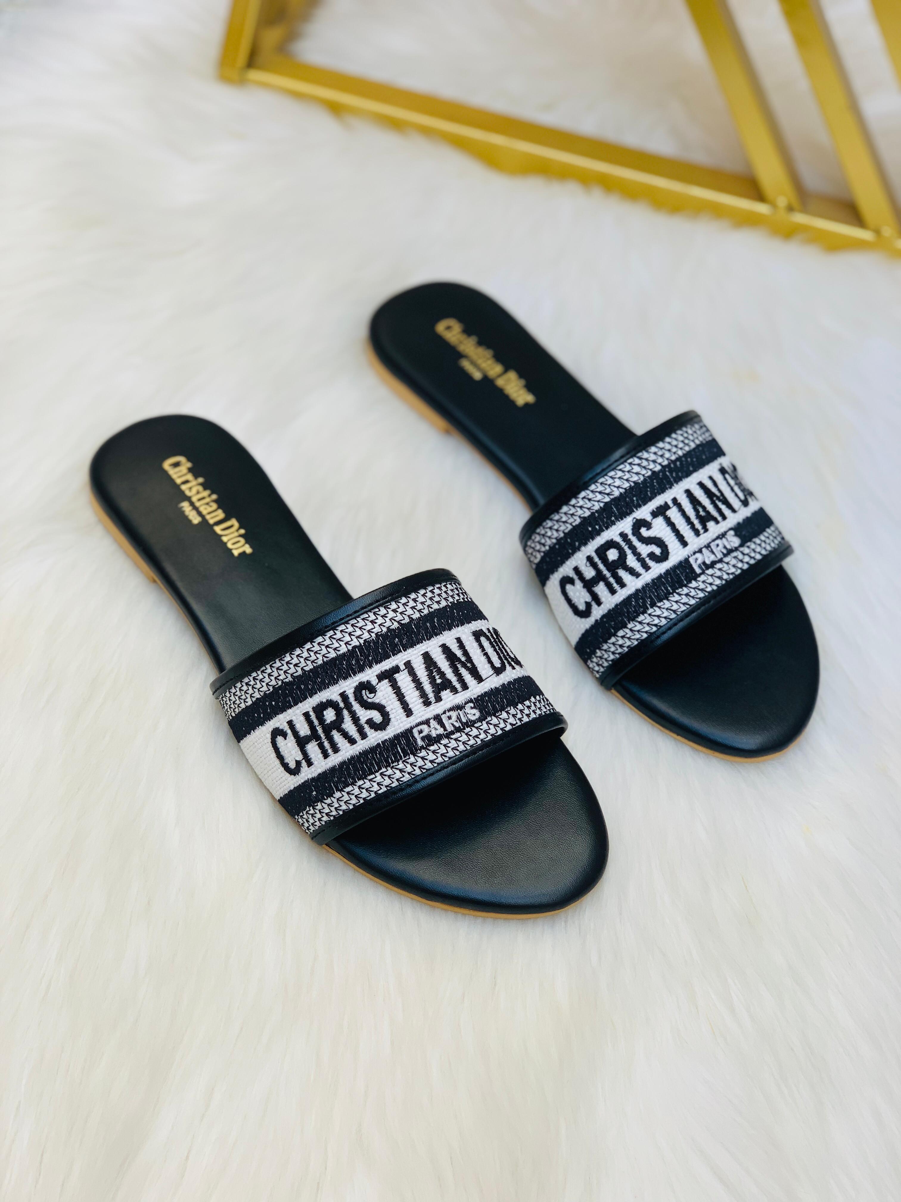 CD Embroidered Flats