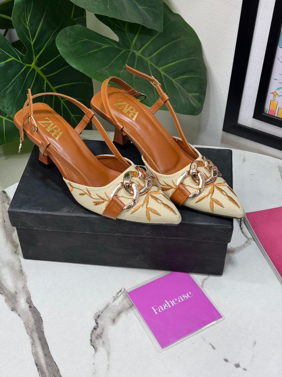 Floral Embroidered Heels