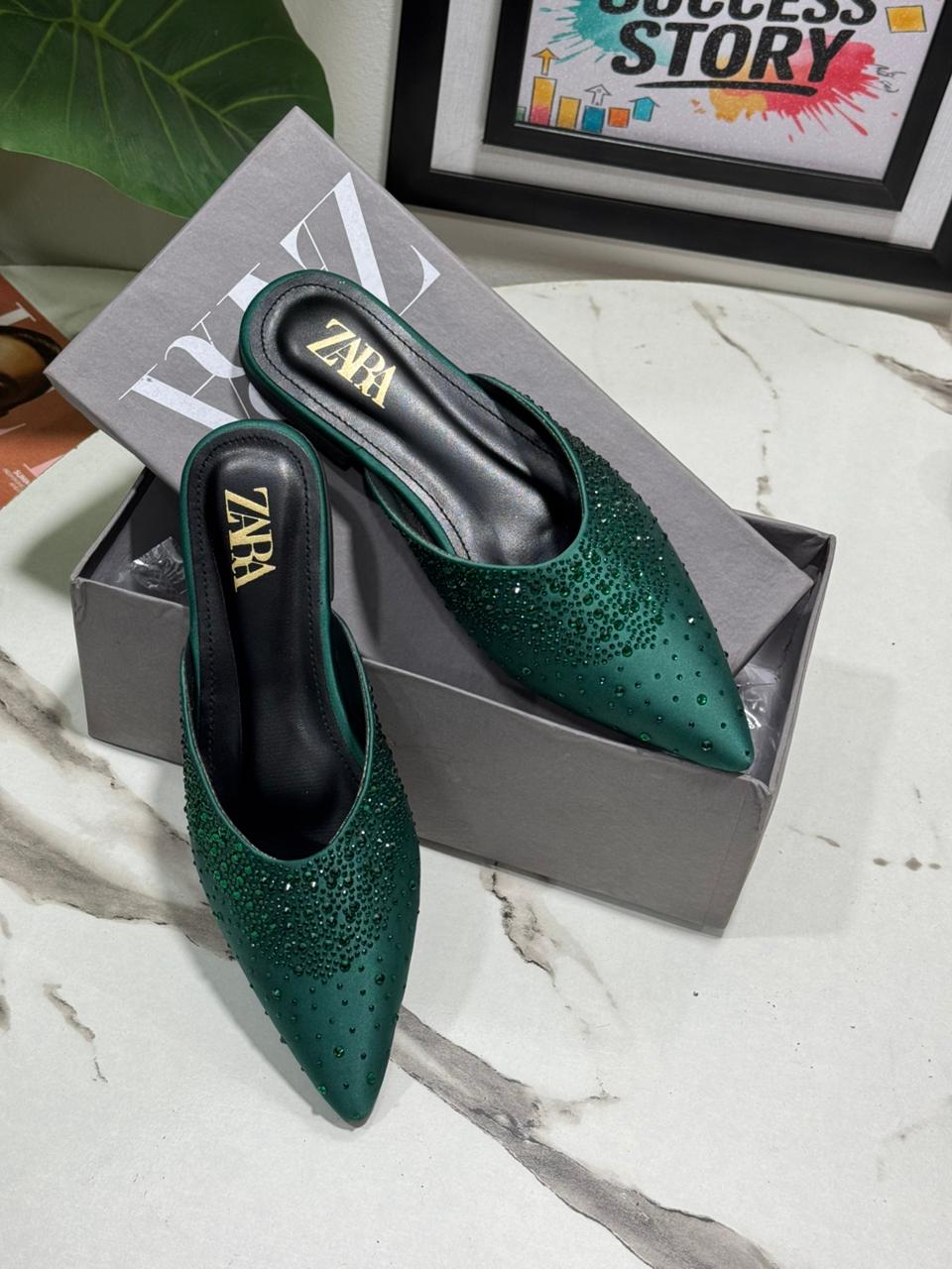 ZR Rhinestone Mules