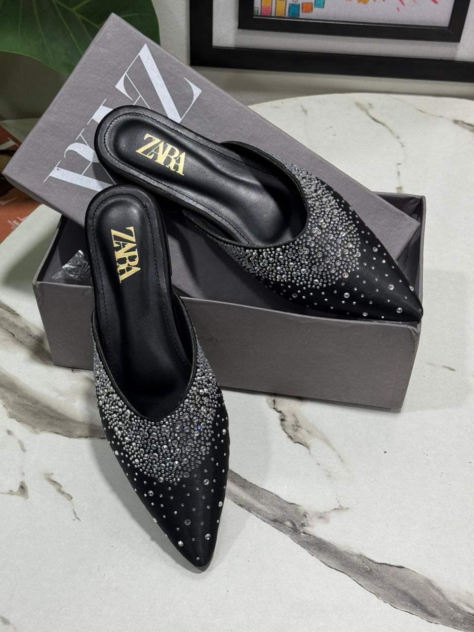 ZR Rhinestone Mules