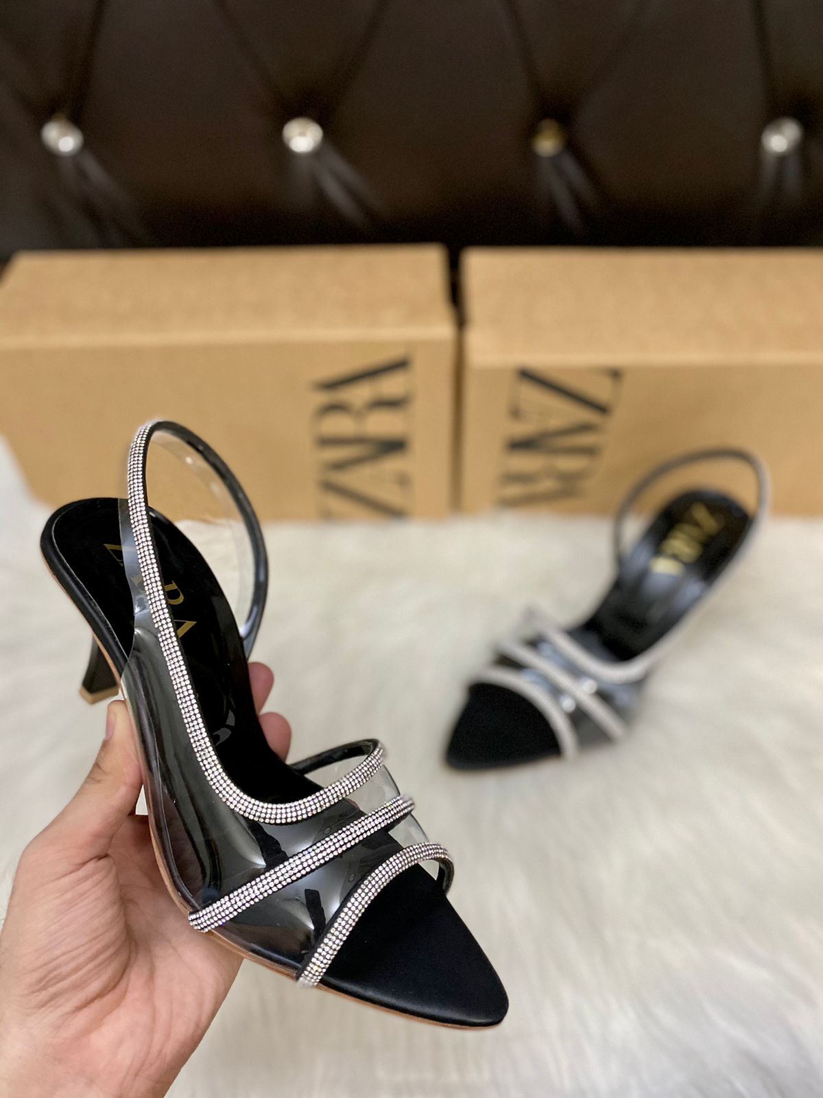 ZARA VINYL EMBELLISHED Heels