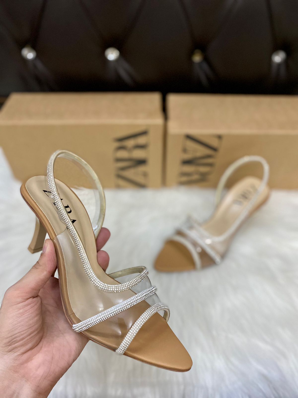ZARA VINYL EMBELLISHED Heels